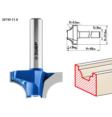 ЗУБР 31.8 x 16 мм, радиус 9.5 мм, фреза пазовая фасонная №1, Профессионал (28740-31.8)
