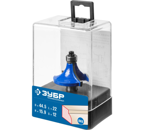 ЗУБР 44.5 x 22 мм, радиус 16 мм, фреза кромочная калевочная №1, Профессионал (28701-44.5) купить  в Сочи