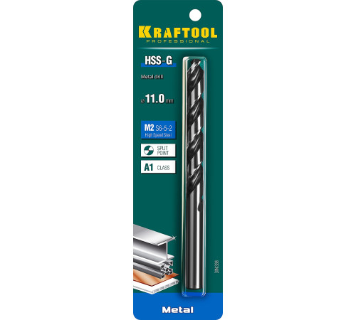 KRAFTOOL HSS-G, 11.0 х 142 мм, сталь P6M5, сверло по металлу (29651-11) купить в Сочи KRAFTOOL HSS-G, 11.0 х 142 мм, сталь P6M5, сверло по металлу (29651-11) купить в Сочи