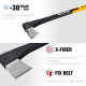 KRAFTOOL X25, 1700/2500 г, в чехле, 710 мм, топор-колун (20660-25) для рубки, колки и тески древесины
