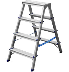 СИБИН 4 ступени, алюминиевая, двухсторонняя стремянка (38825-04)