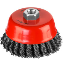 MIRAX 100 мм, жгутированная стальная проволока 0.5 мм, чашечная щетка-крацовка для УШМ (35104-100-2)