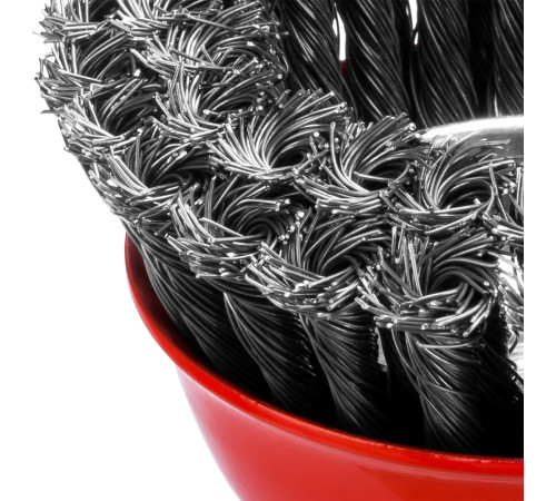 MIRAX 100 мм, жгутированная стальная проволока 0.5 мм, чашечная щетка-крацовка для УШМ (35104-100-2) купить  в Сочи