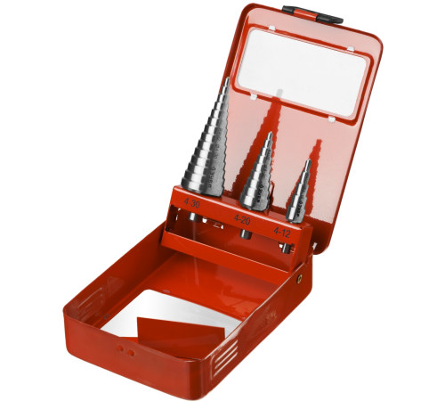 ЗУБР 4-30 мм, 3 шт, сталь Р4М2, набор ступенчатых сверл (29665-4-30-H3) купить  в Сочи