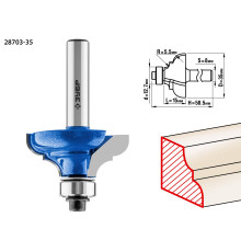 ЗУБР 35 x 17 мм, радиус 5.5 мм, фреза кромочная калевочная №3, Профессионал (28703-35)
