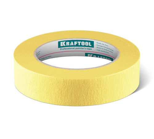 KRAFTOOL #500 Flex 25 мм х 30 м, для изогнутых линий, малярная лента (12105-25) для защиты геометрически сложных поверхностей перед проведением малярных работ KRAFTOOL #500 Flex 25 мм х 30 м, для изогнутых линий, малярная лента (12105-25) для защиты геометрически сложных поверхностей перед проведением малярных работ