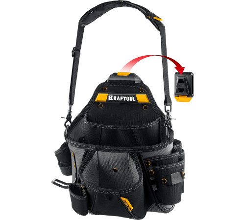 KRAFTOOL KPB-20 с быстросъёмным креплением FastClip, плечевой ремень, 20 карманов и петель, 320 х 310 мм, поясная сумка (38767) купить в Сочи KRAFTOOL KPB-20 с быстросъёмным креплением FastClip, плечевой ремень, 20 карманов и петель, 320 х 310 мм, поясная сумка (38767) купить в Сочи