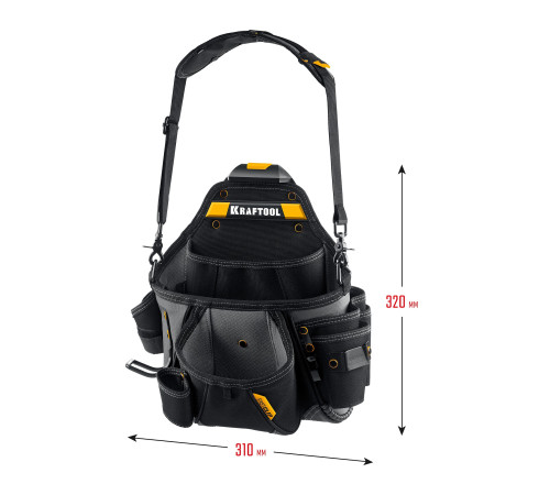 KRAFTOOL KPB-20 с быстросъёмным креплением FastClip, плечевой ремень, 20 карманов и петель, 320 х 310 мм, поясная сумка (38767) купить в Сочи KRAFTOOL KPB-20 с быстросъёмным креплением FastClip, плечевой ремень, 20 карманов и петель, 320 х 310 мм, поясная сумка (38767) купить в Сочи