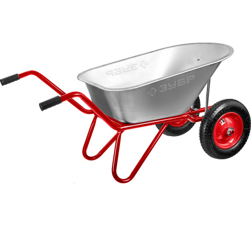 ЗУБР Т-21, 90 л, 180 кг, двухколесная, пневматические колеса, садово-строительная тачка (39952) купить  в Сочи ЗУБР Т-21, 90 л, 180 кг, двухколесная, пневматические колеса, садово-строительная тачка (39952) купить  в Сочи