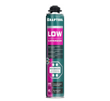 KRAFTOOL LOW EXPANSION, 800 мл, пистолетная, всесезонная, SVS, не залипающий клапан, выход до 50 л, монтажная пена (41181)