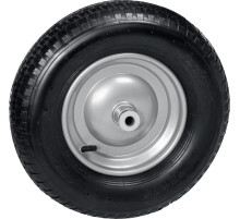 GRINDA WP-20, 4″х380мм, для тачек (арт. 422401, 422406, 422408), стальной диск, подшипник 20мм, пневматическое колесо для тачки, PROLine (422409)