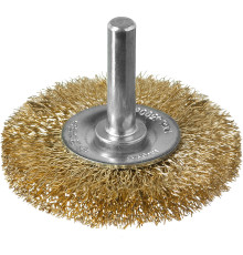 ЗУБР 50 мм, витая стальная латунированная проволока 0.3 мм, щетка дисковая для дрели, Профессионал (3520-050)