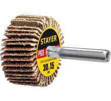 STAYER d 30 x 15 мм, P60, на шпильке d 6 мм, круг шлифовальный лепестковый (36606-060)