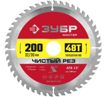 ЗУБР Чистый рез, 200 x 32/30 мм, 48T, пильный диск по дереву (36914-200-32-48)