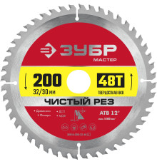 ЗУБР Чистый рез, 200 x 32/30 мм, 48T, пильный диск по дереву (36914-200-32-48)