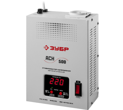 ЗУБР 500ВА, 0.5 кВт, автоматический стабилизатор напряжения, Профессионал (59385-0.5) купить  в Сочи