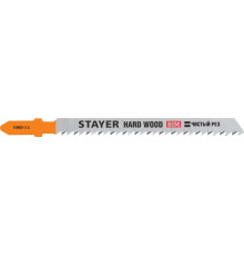STAYER T101BF, T-хвост., Bi-Metal,по тверд. дереву, шаг зуба 2.5 мм, раб. длина 75 мм, 2 шт, полотна для лобзика, Professional (159901-2.5)