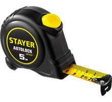 STAYER AutoLock, 5 м х 25 мм, рулетка с автостопом (2-34126-05-25)