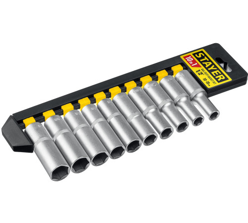 STAYER RSS 10LD, 10 предм., (1/2″), набор торцовых головок (27756-H10) купить в Сочи STAYER RSS 10LD, 10 предм., (1/2″), набор торцовых головок (27756-H10) купить в Сочи