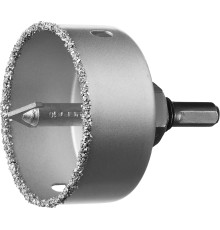 ЗУБР 64 мм, L 25 мм, карбид вольфрама, коронка-чашка с державкой и сверлом, Профессионал (33360-064)