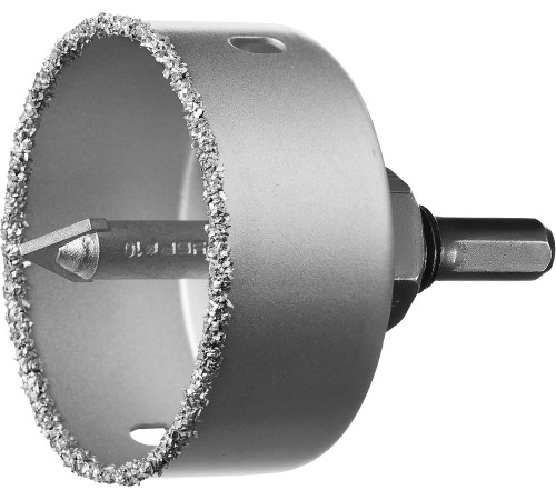 ЗУБР 64 мм, L 25 мм, карбид вольфрама, коронка-чашка с державкой и сверлом, Профессионал (33360-064) купить  в Сочи