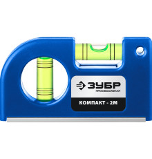 ЗУБР КОМПАКТ - 2М, 85 мм, магнитный компактный уровень, Профессионал (34551)