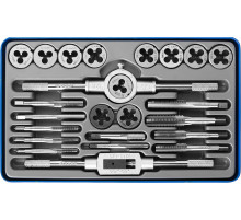 ЗУБР 24 предмета, сталь Р6М5, набор метчиков и плашек, Профессионал (28110-H24)