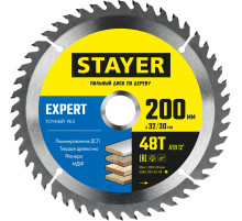 STAYER Expert, 200 x 32/30 мм, 48T, точный рез, пильный диск по дереву (3682-200-32-48)