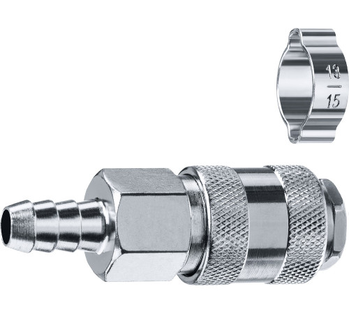 ЗУБР штуцер ″елочка″, 10 мм - рапид муфта, переходник с обжимным хомутом, Профессионал (64917-10) купить  в Сочи