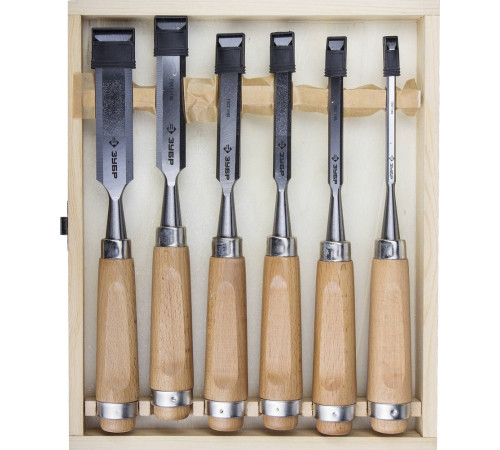 ЗУБР Классик, СТ-500, 6 предм, набор стамесок - долот (18096-H6) купить  в Сочи