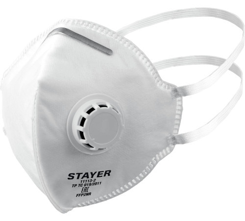 STAYER FV-95, класс защиты FFP2, плоская, фильтрующая полумаска с клапаном выдоха (11113-2) купить  в Сочи