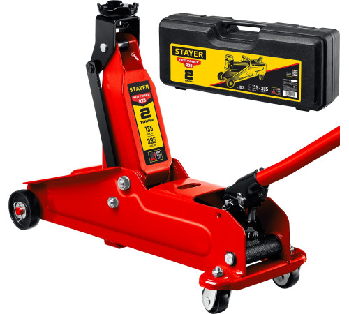 STAYER R-28 RED FORCE, в кейсе, 2 т, подкатной домкрат с увеличенным подъемом, Professional (43156-2-K) купить в Сочи STAYER R-28 RED FORCE, в кейсе, 2 т, подкатной домкрат с увеличенным подъемом, Professional (43156-2-K) купить в Сочи