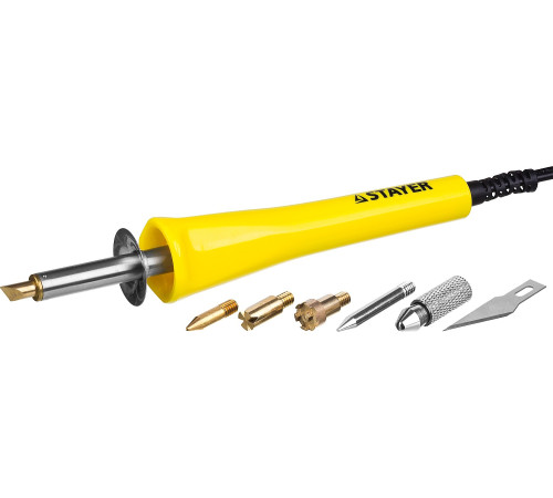 STAYER MAXTerm, 30 Вт, 3 в 1, в наборе: 5 насадок + термонож, прибор для выжигания, пайки и резки (45221) купить  в Сочи