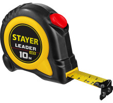 STAYER Leader, 10 м х 25 мм, рулетка с автостопом, Professional (3402-10-25)