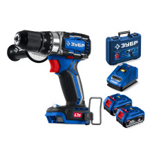 ЗУБР 20 В, 70 Н·м, 2 АКБ LMS (4 А·ч), бесщеточная дрель-шуруповерт, кейс, ПРОФЕССИОНАЛ (DB-70-42)