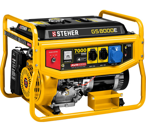 STEHER 7000 Вт, бензиновый генератор с электростартером (GS-8000E) купить  в Сочи