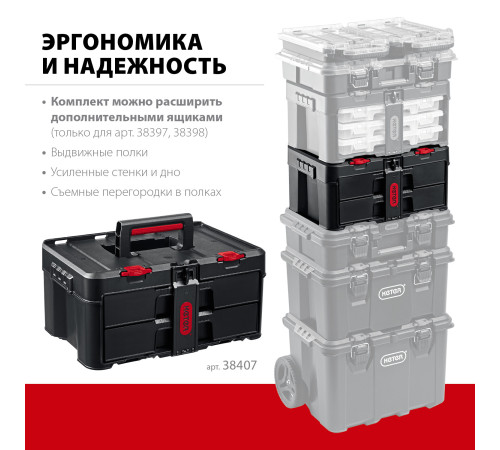 KETER STACKNROLL, 481 х 332 х 233 мм, (19″), пластиковый ящик с выдвижными полками (38407) купить  в Сочи
