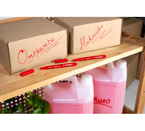 ЗУБР МП-50 красный, 0.5 мм перманентный маркер (06321-3) купить  в Сочи