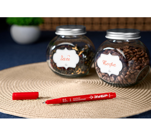 ЗУБР МП-50 красный, 0.5 мм перманентный маркер (06321-3) купить  в Сочи