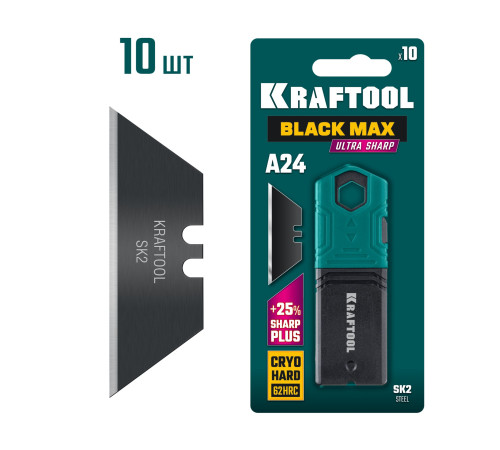 KRAFTOOL BlackMax-A24, 10 шт, трапециевидные лезвия (09624-S10) купить в Сочи KRAFTOOL BlackMax-A24, 10 шт, трапециевидные лезвия (09624-S10) купить в Сочи
