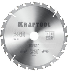 KRAFTOOL Fast, 250 х 32 мм, 24Т, пильный диск по дереву (36950-250-32)