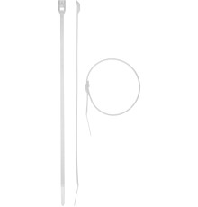 ЗУБР КОБРА, 4.6 x 205 мм, нейлон РА66, 25 шт, белые, кабельные стяжки с плоским замком, Профессионал (30930-46-205)