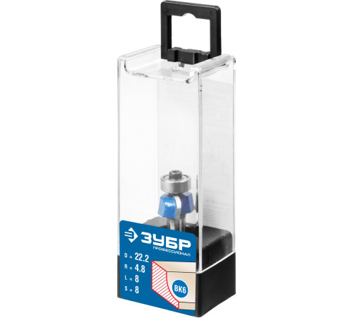 ЗУБР 22.2 x 8 мм, радиус 4.8 мм, фреза кромочная калевочная №2, Профессионал (28702-22.2) купить  в Сочи