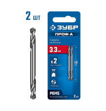 ЗУБР Профессионал 3.3х49мм, Сверло двухстороннее по металлу Проф-А, сталь Р6М5, класс А