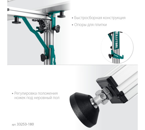 KRAFTOOL TTL-180 180х140х70 см, макс 250 кг, стол для работ с крупноформатными листовыми материалами (33253-180) купить в Сочи KRAFTOOL TTL-180 180х140х70 см, макс 250 кг, стол для работ с крупноформатными листовыми материалами (33253-180) купить в Сочи