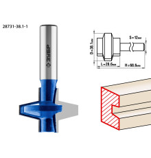 ЗУБР 38.1 x 28.6 мм, хвостовик 12 мм, фреза пазо-шиповая наборная, Профессионал (28731-38.1-1)