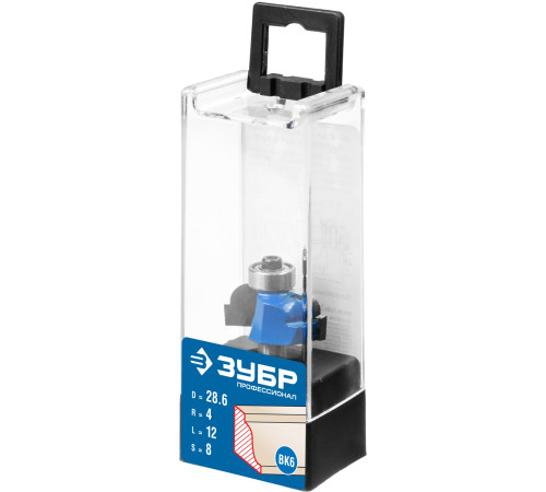 ЗУБР 28.6 x 12 мм, радиус 4 мм, фреза кромочная калевочная №6, Профессионал (28707-28.6) купить  в Сочи