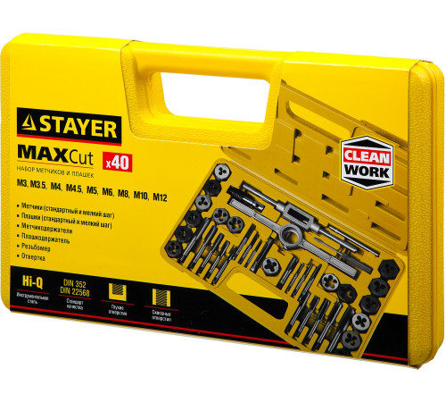 STAYER MaXCut, 40 предметов, инструментальная сталь, набор метчиков и плашек (2805-H40) купить в Сочи STAYER MaXCut, 40 предметов, инструментальная сталь, набор метчиков и плашек (2805-H40) купить в Сочи
