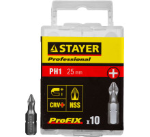 STAYER ProFix PH1 25 мм, 10 шт, набор бит, Professional (26201-1-25-10)