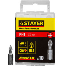 STAYER ProFix PH1 25 мм, 10 шт, набор бит, Professional (26201-1-25-10)